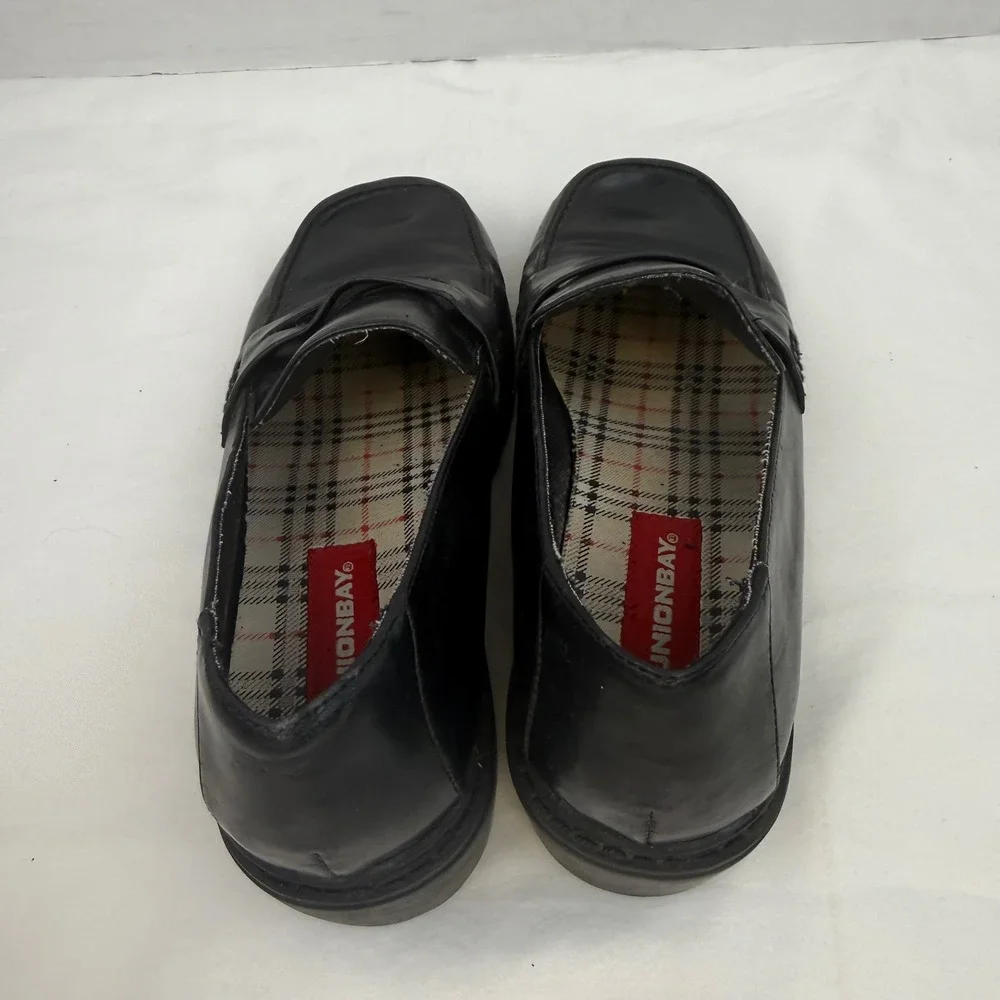 Unionbay Penney-U Black Chunky Lug Sole Penny Loafers Y2K 90s Style Womens 6M
